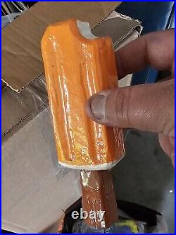 Orange Creamsicle Beer Tap Handle Custom Hand-Carved One-Off Home Bar Art DEMO