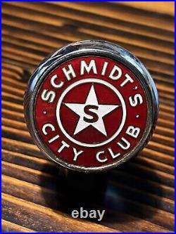 Original Schmidt's City Club Beer Tap Handle Robbin's Knob Emblem