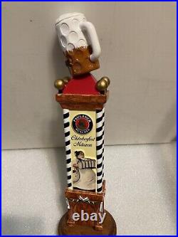 PAULANER OKTOBERFEST MONSTER STEIN ON A TOWER draft beer tap handle. GERMANY