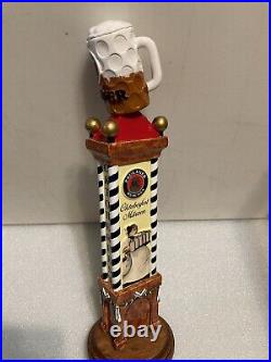 PAULANER OKTOBERFEST MONSTER STEIN ON A TOWER draft beer tap handle. GERMANY