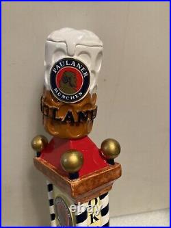 PAULANER OKTOBERFEST MONSTER STEIN ON A TOWER draft beer tap handle. GERMANY