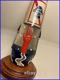 PBR PABST BLUE RIBBON ART UFO BEER EXTRACTION draft beer tap handle. WISCONSIN
