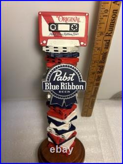 PBR PABST BLUE RIBBON MUSIC 1970's CASSETTE STACK draft beer tap handle. USA