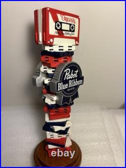 PBR PABST BLUE RIBBON MUSIC 1970's CASSETTE STACK draft beer tap handle. USA