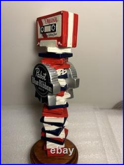PBR PABST BLUE RIBBON MUSIC 1970's CASSETTE STACK draft beer tap handle. USA