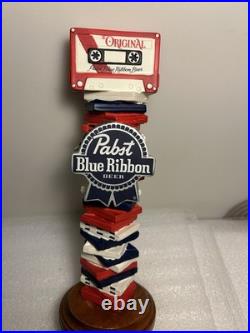 PBR PABST BLUE RIBBON MUSIC 1970's CASSETTE STACK draft beer tap handle. USA