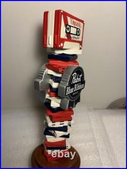 PBR PABST BLUE RIBBON MUSIC 1970's CASSETTE STACK draft beer tap handle. USA