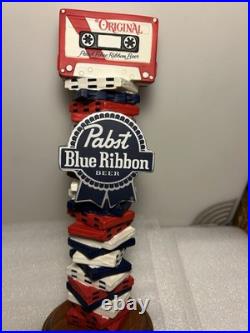 PBR PABST BLUE RIBBON MUSIC 1970's CASSETTE STACK draft beer tap handle. USA