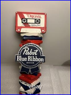 PBR PABST BLUE RIBBON MUSIC 1970's CASSETTE STACK draft beer tap handle. USA