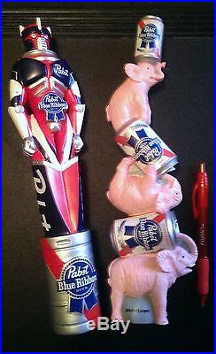 PBR Pabst Blue Ribbon Art Pink Elephants / Robot Kegatron Beer Tap Handle
