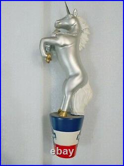 PBR Pabst Blue Ribbon Beauty Silver Unicorn 11 Draft Beer Tap Handle Mancave