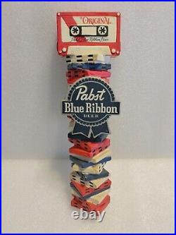 PBR Pabst Blue Ribbon Stacked Cassette Tape Art Series 10 Draft Beer Tap Handle