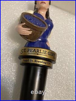 PEARL STREET ST. PEARLIE GIRL draft beer tap handle. BUFFALO, NEW YORK