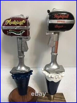 PECATONICA MUSKELAGER OUTBOARD MOTOR Draft beer tap handle. ILLINOIS