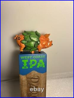 PIG & ANCHOR PARCHED PIG IPA SMOKED PIG IN A HOP BLANKET beer tap handle FLORIDA