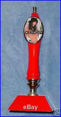 PIN UP nude brunette beer tap handle NEW RED with base