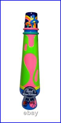 Pabst Blue Ribbon Art Trippy Lava Lamp Draft Beer Tap Handle 11 Tall New FS