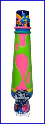 Pabst Blue Ribbon Art Trippy Lava Lamp Draft Beer Tap Handle 11 Tall New FS