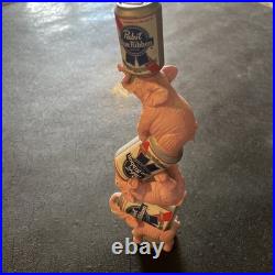 Pabst Blue Ribbon PBR Pink Elephants Come Home Beer Tap Knob Handle VTG pbrart