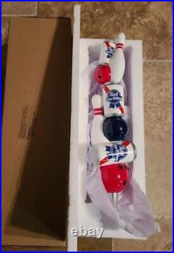 Pabst beer cans bowling ball & pins tap handle bar pub game room Man Cave New
