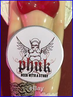 Phuk Beer Tap Handle Angle Devil Sexy Pin Up Girl Very Rare Bar Double-sided A++