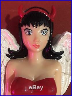 Phuk Beer Tap Handle Angle Devil Sexy Pin Up Girl Very Rare Bar Double-sided A++