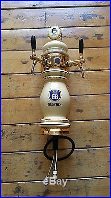 Porcelan German tap beer tower HB MUNCHEN with 2 handles