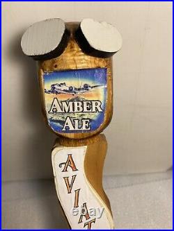 RARE AVIATOR BREWING AVIATOR AMBER ALE FIGHTER PILOT beer tap handle. WASHINGTON RARE AVIATOR BREWING AVIATOR AMBER ALE FIGHTER PILOT beer tap handle. WASHINGTON