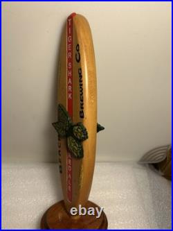 RARE BEACH BREWING TIGER SHARK RED ALE SURFBOARD draft beer tap handle. VIRGINIA