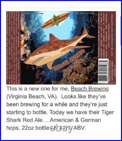 RARE BEACH BREWING TIGER SHARK RED ALE SURFBOARD draft beer tap handle. VIRGINIA RARE BEACH BREWING TIGER SHARK RED ALE SURFBOARD draft beer tap handle. VIRGINIA