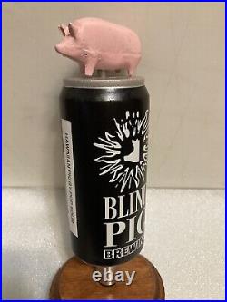 RARE BLIND PIG BREWING BLIND PIG ON A BEER CAN draft beer tap handle. ILLINOIS