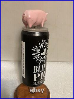 RARE BLIND PIG BREWING BLIND PIG ON A BEER CAN draft beer tap handle. ILLINOIS