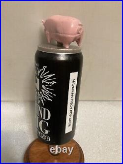 RARE BLIND PIG BREWING BLIND PIG ON A BEER CAN draft beer tap handle. ILLINOIS