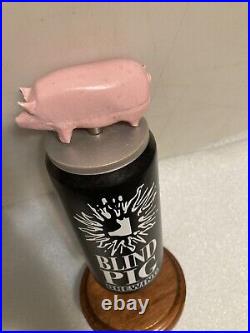 RARE BLIND PIG BREWING BLIND PIG ON A BEER CAN draft beer tap handle. ILLINOIS
