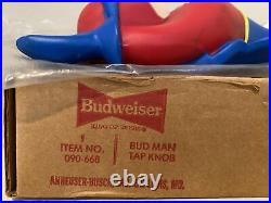 RARE BOXED Vintage Budweiser Bud Man Beer Tap Handle NEW Condition