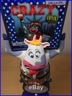 RARE Brasserie De Sutter Crazy IPA Cow French Brew Beer Spotted Cow Tap Handle