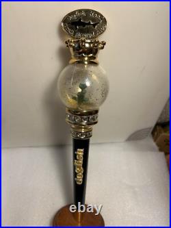 RARE. DOGFISH HEAD PIMPCANE SHARK GLOBE draft beer tap handle. DELAWARE INJURED