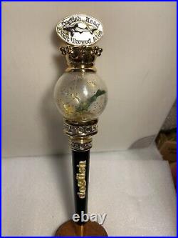 RARE. DOGFISH HEAD PIMPCANE SHARK GLOBE draft beer tap handle. DELAWARE INJURED