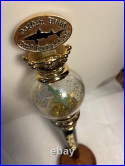 RARE. DOGFISH HEAD PIMPCANE SHARK GLOBE draft beer tap handle. DELAWARE INJURED