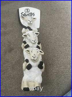 RARE Discontinued 3 Sheeps Brewing Co. Beer Tap Handle VG Condition