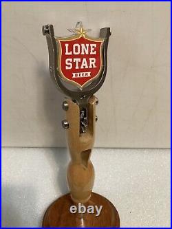 RARE LONE STAR COWBOY SLINGSHOT With SPURS Draft beer tap handle. TEXAS