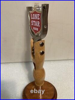 RARE LONE STAR COWBOY SLINGSHOT With SPURS Draft beer tap handle. TEXAS