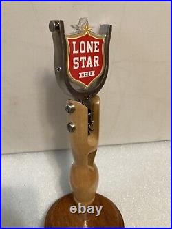 RARE LONE STAR COWBOY SLINGSHOT With SPURS Draft beer tap handle. TEXAS