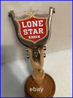 RARE LONE STAR COWBOY SLINGSHOT With SPURS Draft beer tap handle. TEXAS