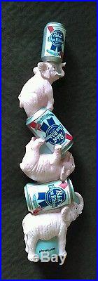 -RARE/MINT- PABST BLUE RIBBON PBR PINK ELEPHANTS COME HOME BEER TAP HANDLE