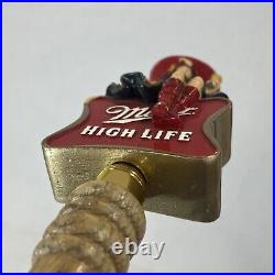 RARE VINTAGE MILLER HIGH LIFE GIRL ON THE MOON Draft beer tap handle. MILLER USA