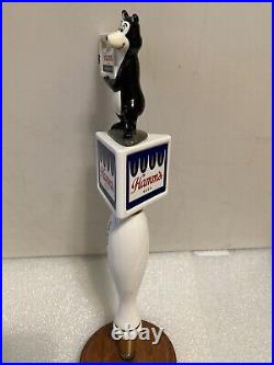 RETRO STYLE HAMMS BEAR WITH BEER SIGN draft beer tap handle. MINNESOTA