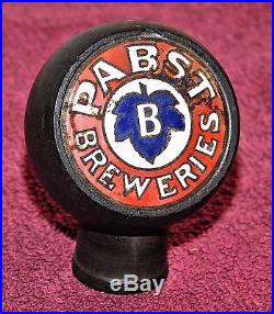Rare 1940s PABST BEER Bakelite BALL STYLE Black TAP HANDLE Milwaukee Wisconsin