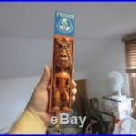 Rare! 1972 PRIMO HAWAIIAN BEER Carved TIKI WARRIOR Man TAP HANDLE Nr MINT Hawaii