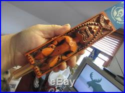 Rare! 1972 PRIMO HAWAIIAN BEER Carved TIKI WARRIOR Man TAP HANDLE Nr MINT Hawaii